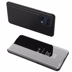 Clear View Case dėklas telefonui Oppo Find X5 Pro dėklas su atvartu juodas
