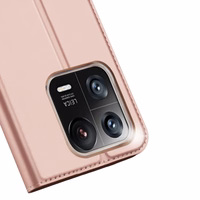 Dux Ducis Skin Pro dėklas telefonui Xiaomi 13 Pro su kortelių laikikliu ir stovu rožinis