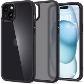 Spigen Ultra Hybrid dėklas telefonui iPhone 15 - Skaidrus juodas