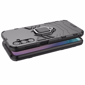 Dėklas telefonui Ring Armor Samsung Galaxy A24 4G su magnetiniu laikikliu ir žiedu - juodas
