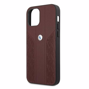 BMW Odinis išlenktas perforuotas dėklas iPhone 12 / iPhone 12 Pro - raudonas