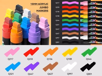 Akriliniai markeriai - flomasteriai ARRTX Jumbo, 10 spalvų