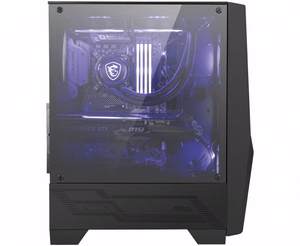 MSI MAG FORGE 100M „Midi Tower“ Juoda, Permatomas