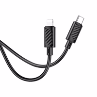 Kabelis USB C į Lightning Hoco PD 2,4A 20W 1 m X83 juodas