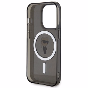 Karl Lagerfeld IML Ikonik Magnetinis dėklas telefonui iPhone 15 Pro - juodas