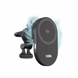 SBS магнитный держатель с беспроводной зарядкой Qi2.2 25W с активным охлаждением - черный