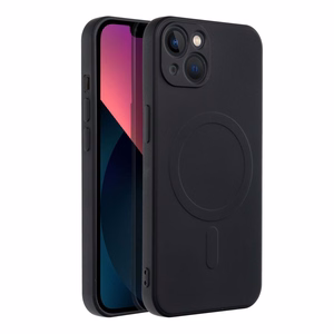 SILICONE MAG COVER dėklas telefonui, suderinamas su MagSafe, IPHONE 13, juodas