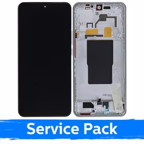 Ekranas skirtas Xiaomi 12T (12T Pro) su rėmeliu / Silver / (Service Pack)