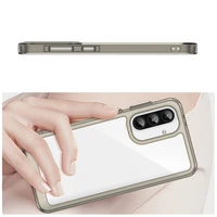 Kosmoso dėklas Samsung Galaxy A26 su lanksčiu rėmu - pusiau permatomas, juodas