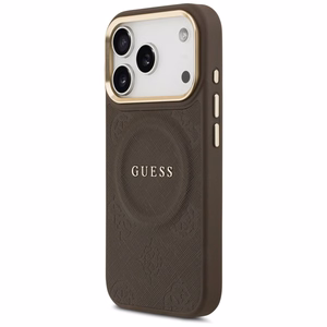 Guess Peony Hot Stamp MagSafe dėklas telefonui iPhone 17 Pro - rudas