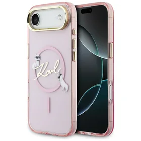 Karl Lagerfeld IML Choupettes Karl Script Logo MagSafe iPhone Air Case - Pink
