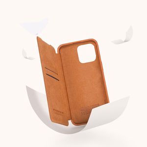 Dėklas Nillkin Qin Pro Leather Apple iPhone 14 Pro Max rudas