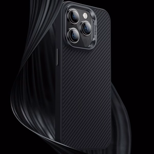 Benks Magnetinis Hybrid Armor Pro Kevlar dėklas telefonui iPhone 15 Plus su metaliniu rėmu 600D (m) - juodas