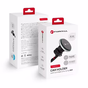 Belaidis automobilinis įkroviklis-laikiklis Forcell (HS2) (MagSafe 15W) tvirtinamas ant ventiliacijos grotelių juodas