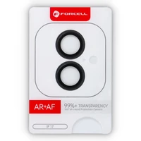 Forcell Premium grūdintas kameros lęšio stiklas – iPhone 17 juodos spalvos