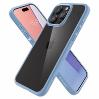 Dėklas telefonui Spigen Crystal Hybrid iPhone 15 Pro Max - skaidrus mėlynas (m)