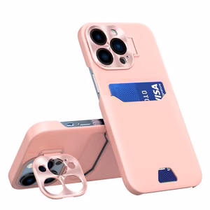 Odinės stovėjimo dėklas Samsung Galaxy S23 Ultra dangtelis kortelių piniginė su stovu rožinė