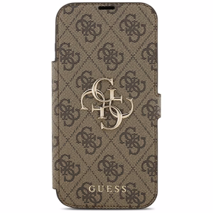 Guess Book 4G Metal Logo dėklas telefonui iPhone 17 Pro Max - rudas