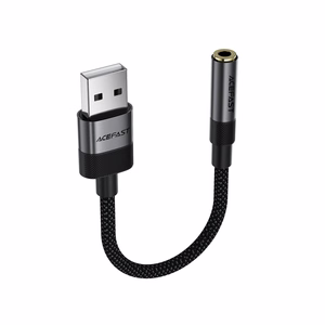Acefast J13 USB-A į 3.5mm mini jack adapteris - juodas