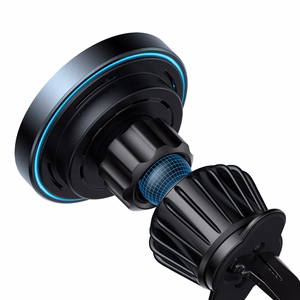 Belaidis automobilinis įkroviklis-laikiklis Joyroom (JR-ZS240 Pro) Magnetic (MagSafe 15W) tvirtinamas ant ventiliacijos grotelių juodas