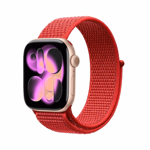 Crong Nylon sportinis Apple Watch dirželis, 38/40/41/42 mm, „Red Fusion“