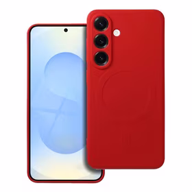 Dėklas telefonui silikoninis su MagSafe, skirtas SAMSUNG S25, raudonos spalvos