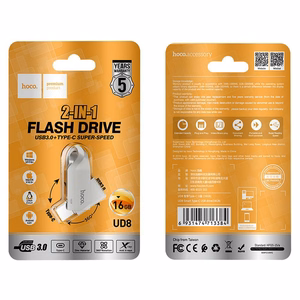 HOCO USB atmintukas USB A + USB C UD8 16GB USB3.0