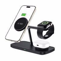 Tech-Protect QI15W-A45 3in1 belaidis įkroviklis su MagSafe Apple įrenginiams - juodas