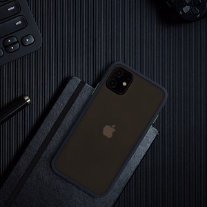 Vennus Color Button Bumper dėklas telefonui Iphone 11 Pro tamsiai mėlynas