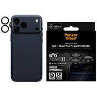 "PanzerGlass Hoops Ceramic II" kameros objektyvo stiklas, skirtas "iPhone 17 Pro" / "17 Pro Max" / "16 Pro" / "16 Pro Max" - juodas