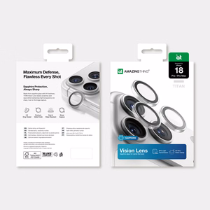 AmazingThing Titan Vision Lens safyro stiklo kameros objektyvų apsauga, skirta iPhone 18 Pro / 18 Pro Max – spalva: skaidri