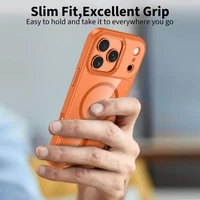 Tech-Protect MagMat MagSafe dėklas iPhone 17 Pro skaidrus oranžinis