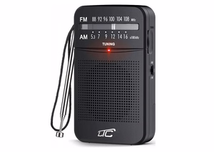 LTC portable pocket radio LEGA, AM/FM, mini jack, juodas