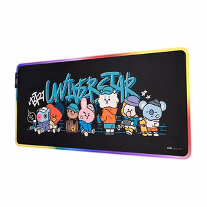 BT21 XXL žaidimų stalo kilimėlis su LED apšvietimu, 90 × 40 cm