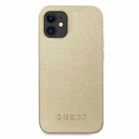 Guess GUHCP12SIGLGO iPhone 12 mini 5.4" auksinis/auksinis kietas dėklas Iridescent