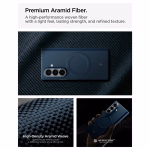 Spigen AirSkin Aramid MagFit MagSafe dėklas, skirtas Samsung Galaxy Z Fold 8 Ultra – tamsiai mėlynas