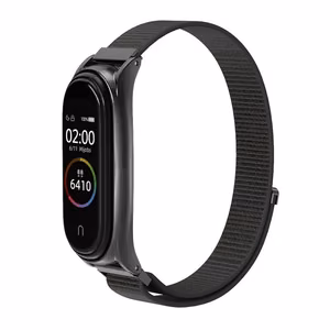 Нейлоновый ремешок для XIAOMI Mi Band 5 / 6 / 7 черный (05)