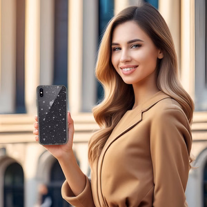 Crystal Glitter dėklas Iphone X/XS (5,8") sidabrinis