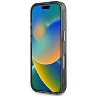 Guess IML Metal Mountain Logo Magnetinis iPhone 16 Pro dėklas - juodas