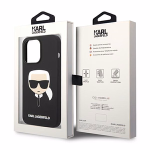 Karl Lagerfeld silikoninis Karl's Head dėklas iPhone 14 Pro Max juodas