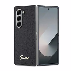 Guess 4G Blizgus Užrašas Dėklas telefonui Samsung Galaxy Z Fold 6 - Juoda