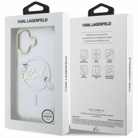 Karl Lagerfeld IML Choupettes Karl Script Logo MagSafe iPhone 17 Dėklas - Clear