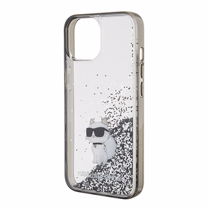Karl Lagerfeld Liquid Glitter Choupette dėklas telefonui iPhone 15 - skaidrus