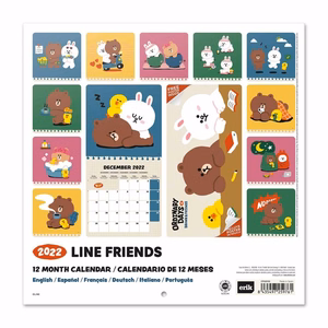 Line Friends 2022 metų kalendorius, 30 × 30 cm