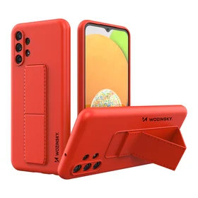 Wozinsky Kickstand Case silikoninis dėklas su stovu Samsung Galaxy A13 5G raudonas