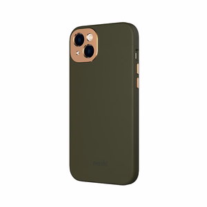Moshi Napa dėklas, skirtas iPhone 14 Plus, suderinamas su MagSafe, veganiškos odos, „Juniper Green“ spalvos