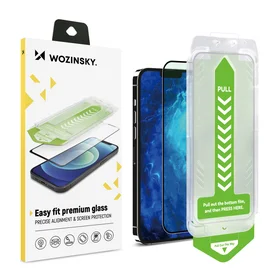 9H grūdintas stiklas su montavimo rėmeliu skirtas iPhone 15 Wozinsky Premium stiklas - juodas
