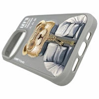 Nimmy Cool&Cute 2.0 meškos dėklas telefonui iPhone 15 Pro Max - pilkas