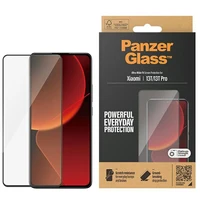 PanzerGlass itin platus antibakterinis apsauginis stiklas Xiaomi 13T / 13T Pro - su juodu rėmeliu