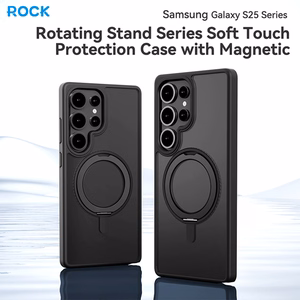 Rock Sukiojamas stovas Soft Touch Series Magnetinis skirtas Samsung Galaxy S25 juodas